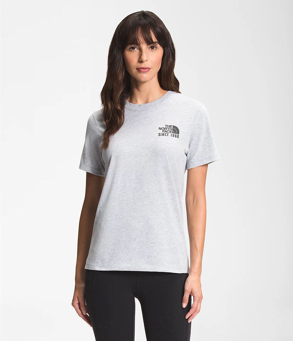 The North Face Kurzer Ärmel Mountain Peace T-Shirts Damen - HellGrau CH-372BRBF